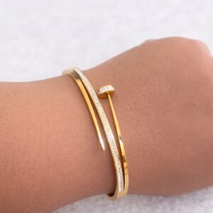Minimal Crystal Nail Bangle