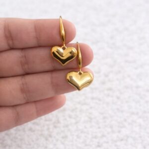 Classic Gold Heart Drop Earrings