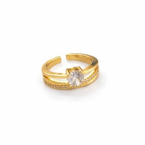 Classic Solitaire Stack Ring