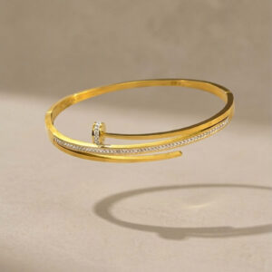 Minimal Crystal Nail Bangle