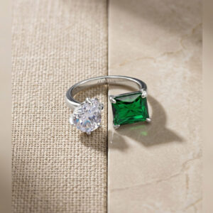 Dual Gemstone Open Ring