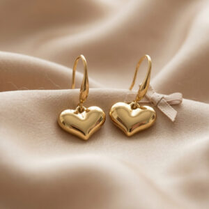 Classic Gold Heart Drop Earrings