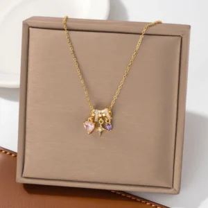 Crystal Charm Heart Necklace