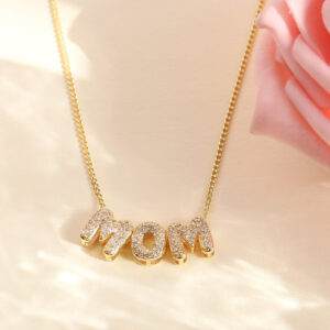 MOM Crystal Pendant Necklace