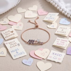 MAMA Heart Charm Bracelet (Multicolor)