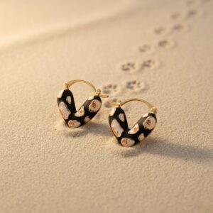 Dual Tone Heart Earrings