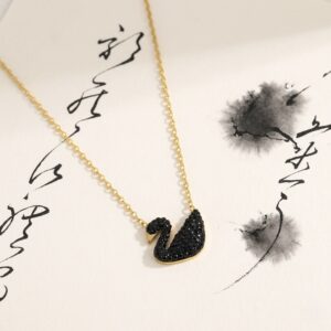 Black Swan Pendant Necklace
