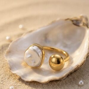 Elegant Pearl Open Ring