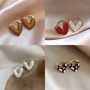 Dual Tone Heart Earrings