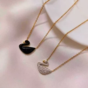 Silver Swan Pendant Necklace