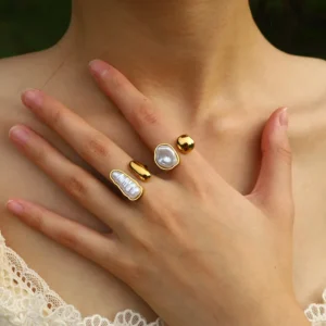 Elegant Pearl Open Ring