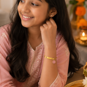 Pink Daisy Rakhi Bracelet for Girls & Women