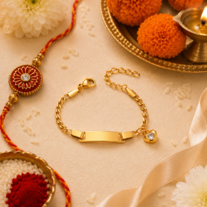 Crystal Heart Rakhi Bracelet for Girls