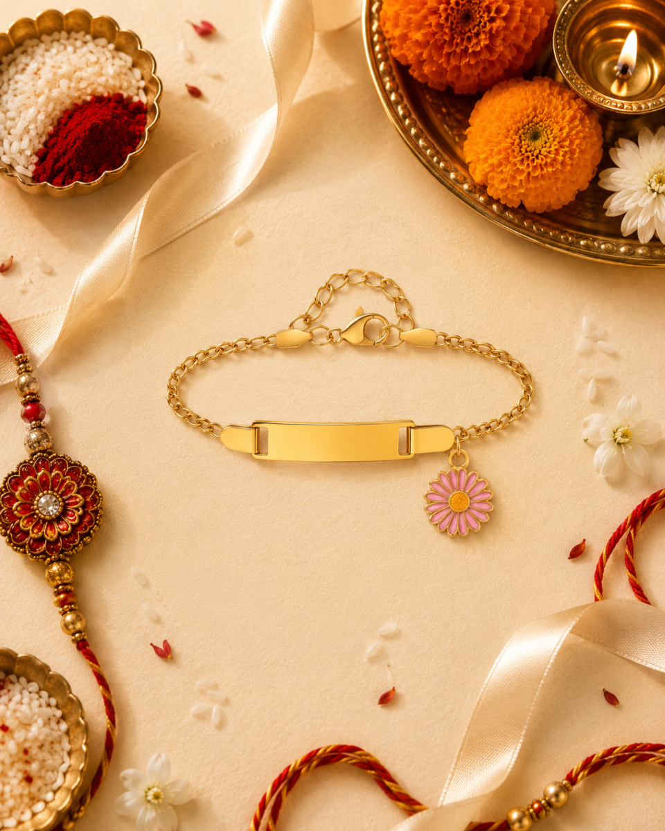 Pink Daisy Rakhi Bracelet for Girls & Women