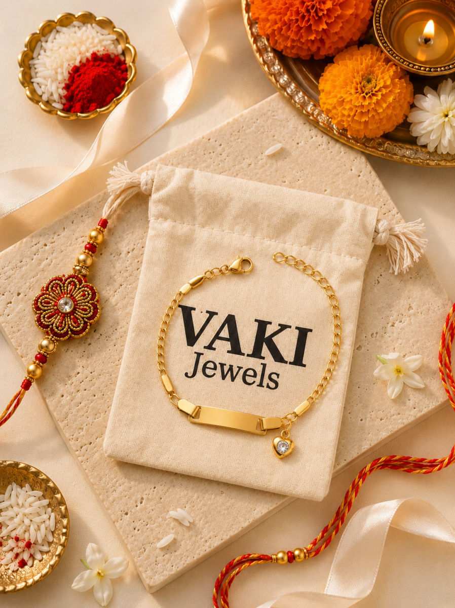 Crystal Heart Rakhi Bracelet for Girls - Image 3