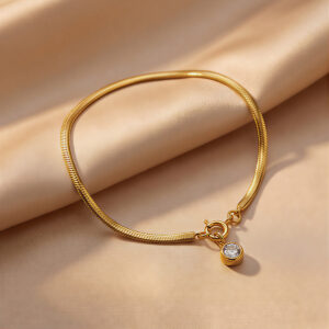 Crystal Charm Snake Chain Bracelet