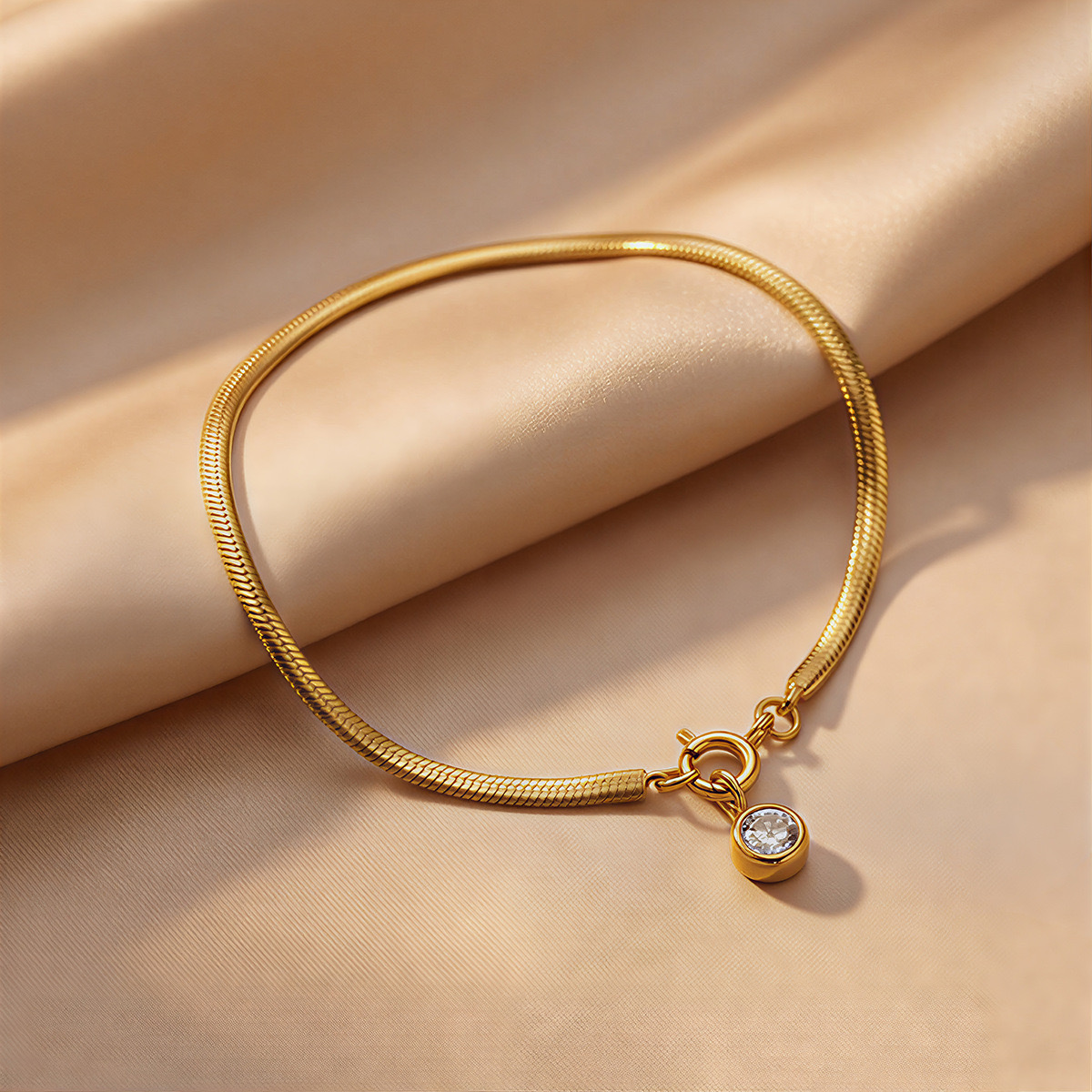 Crystal Charm Snake Chain Bracelet - Image 2