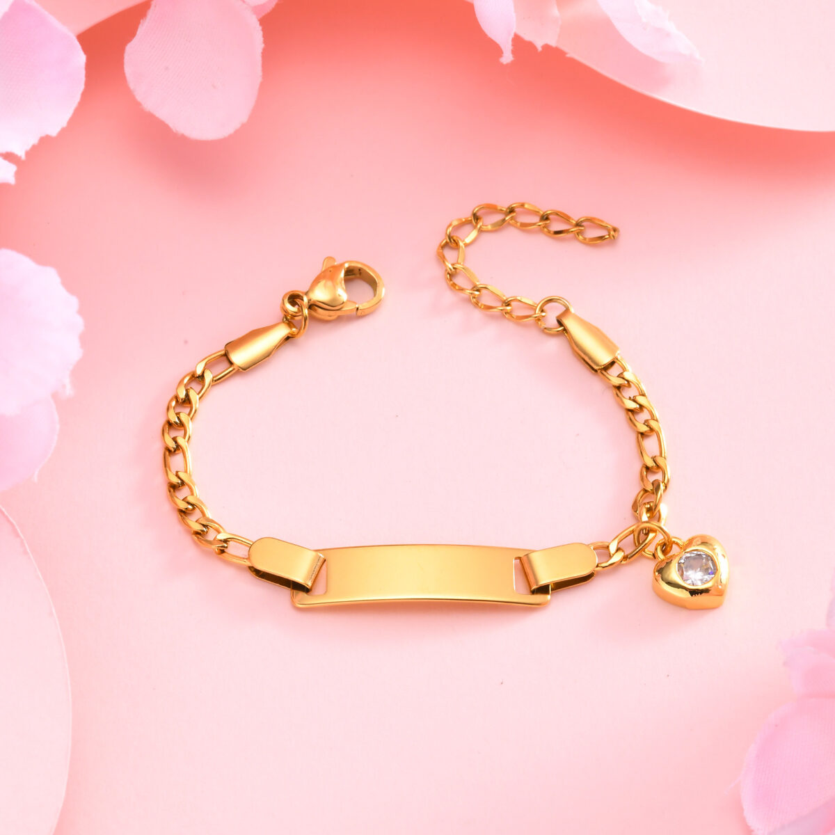 Crystal Heart Rakhi Bracelet for Girls - Image 4