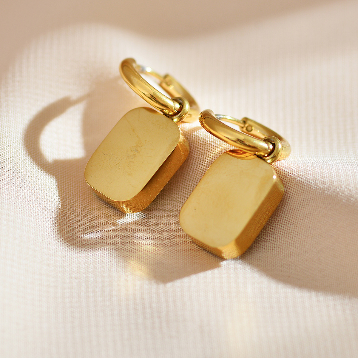Emerald Cut Zircon Drop Earrings - Image 3